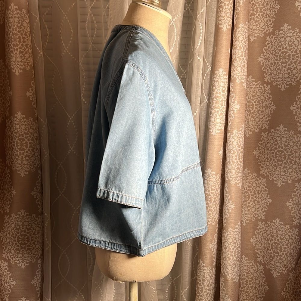 EVELYN & ARTHUR denim top size large - Picture 2 of 6